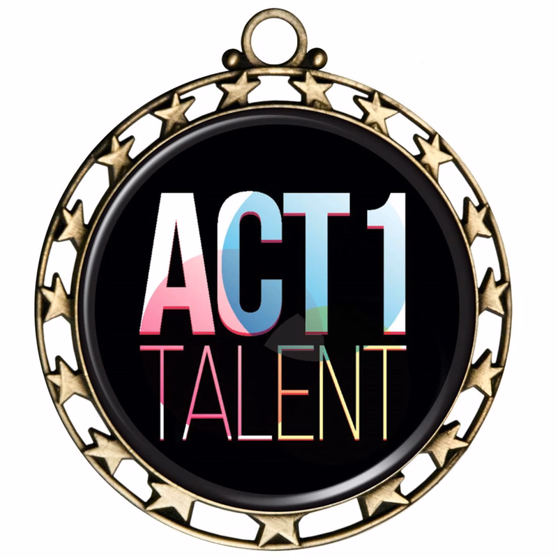 Digistock Medals: Star Cut Out Border with 2" DIA Insert
