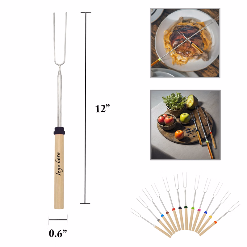 MOQ50 Adjustable Stainless Steel BBQ Fork