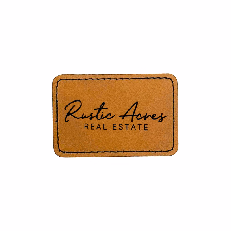 3" x 2" Rectangular Iron-on Leatherette Patch