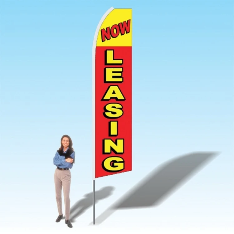 15FT Now Leasing Yellow Red Advertising Banner Flag 1