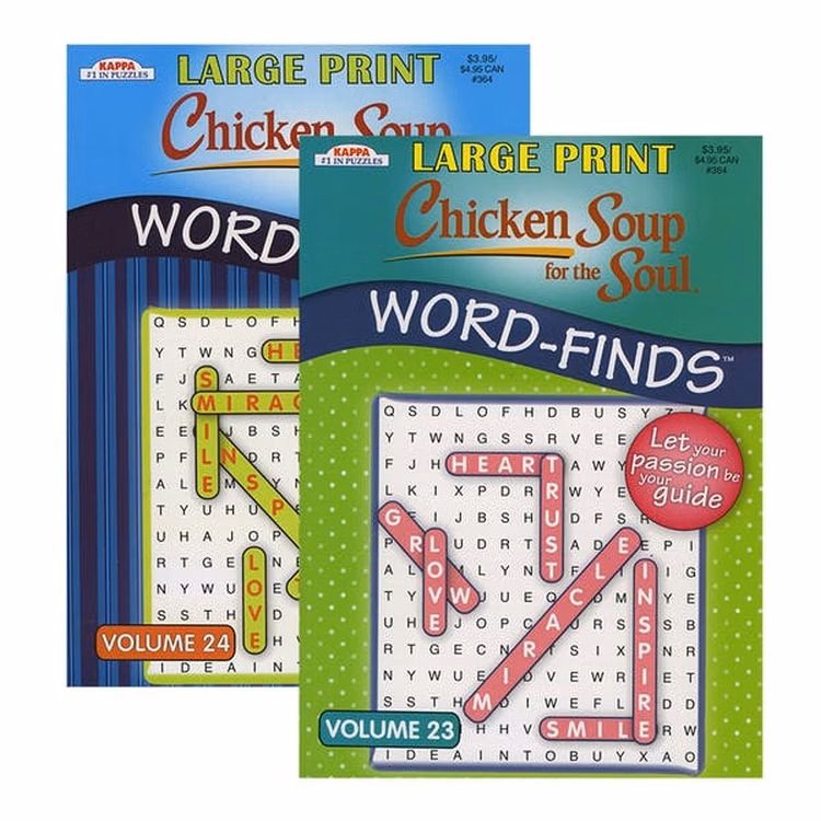 "Chicken Soup for the Soul" Word Find Puzzle Books - Large Print Two Titles