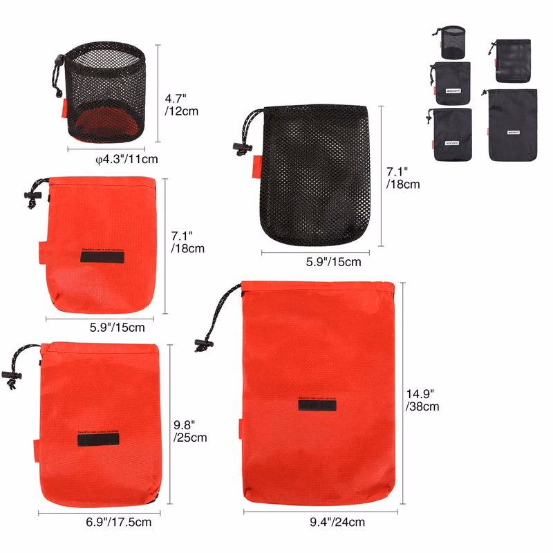 Set of 5 Stuff Sack Bags