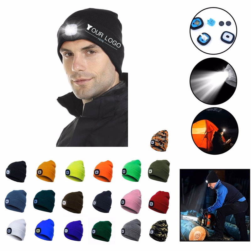 USB Rechargeable LED Headlamp Beanie