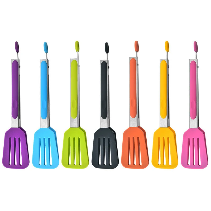 9" Silicone Food Tongs with Stainless Steel Handle 1