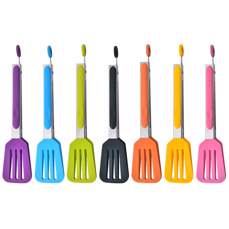 9" Silicone Food Tongs with Stainless Steel Handle