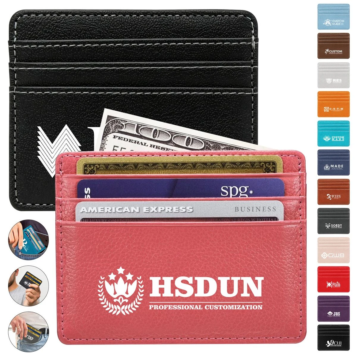 PU Card Holder 4" L x 3 3/20" W 1