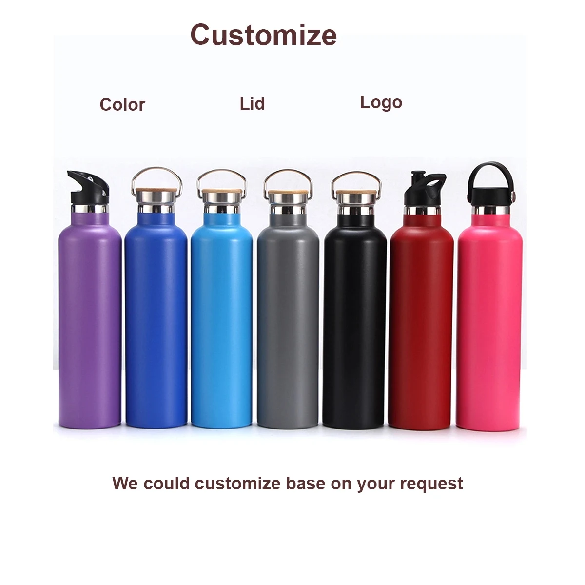 25oz Wide Mouth Stainless Steel Vacuum Water Bottle, custom water bottle with logo imprint 1