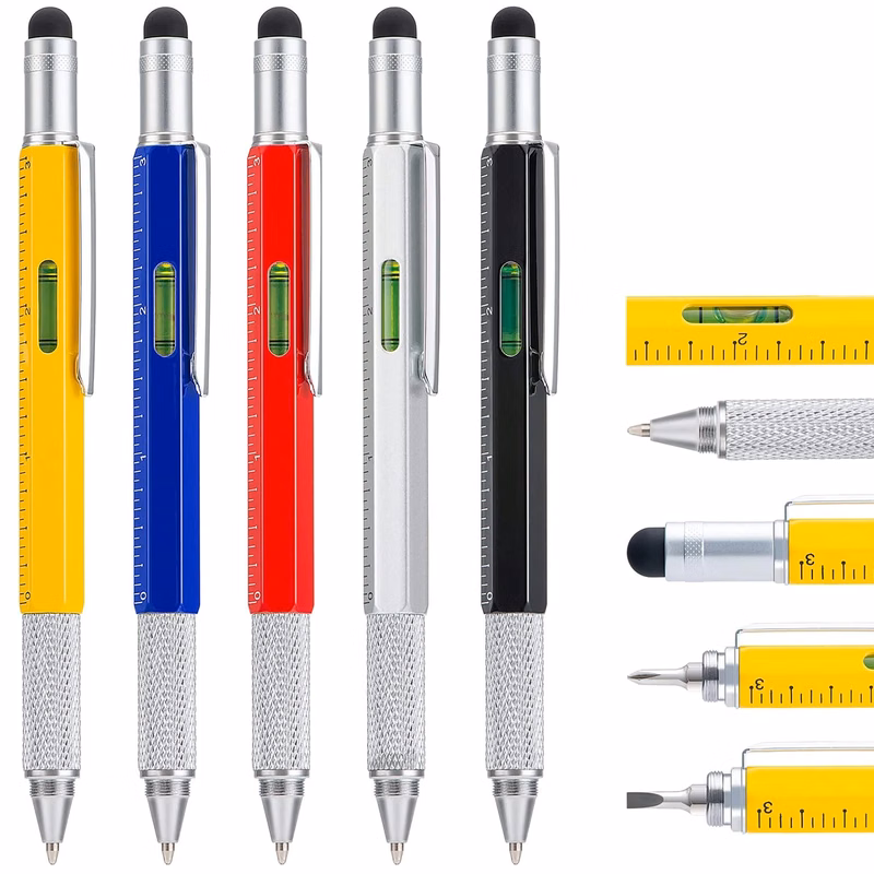 MOQ 50pcs 6 in 1 Multifunction Ball Pen
