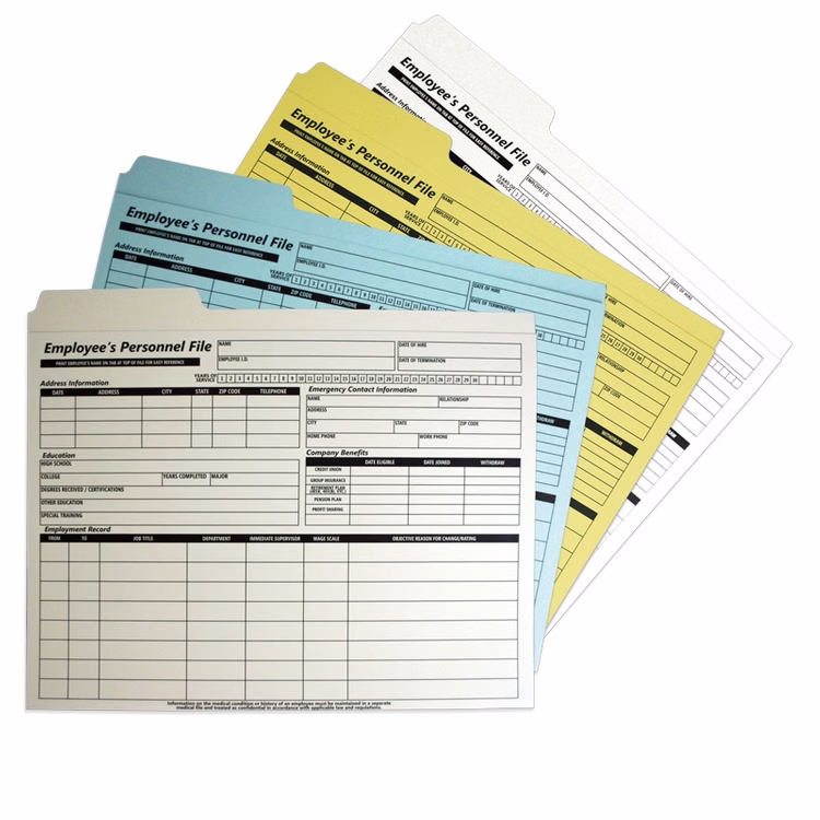 File Folder Letter Size - 1st Tab Position - Printed with 1 PMS Color
