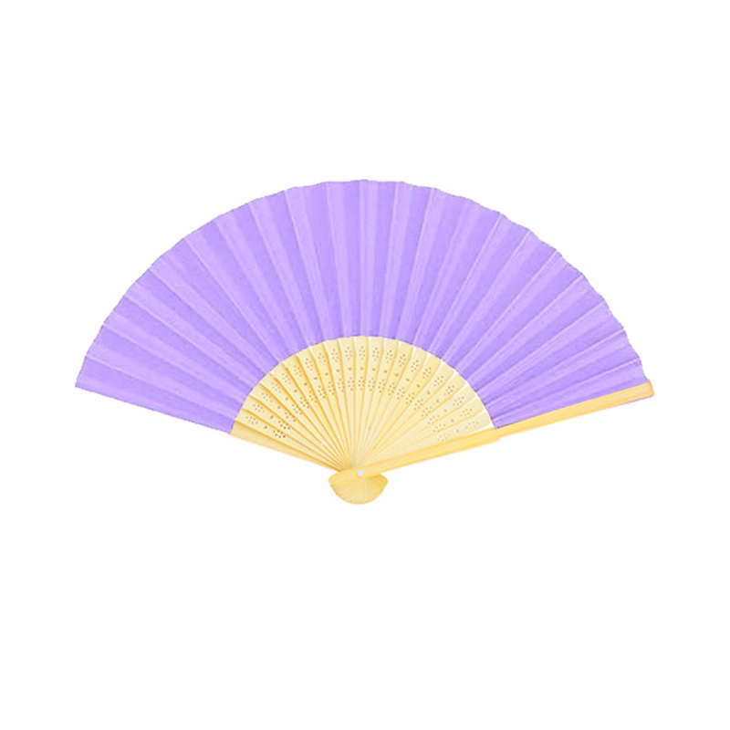 Bamboo Silk Folding Hand Fan 15" x 8" Full Color Surface
