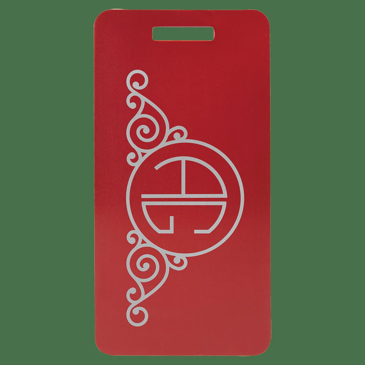 3 7/8" x 2" Red Anodized Aluminum Luggage Tag 1