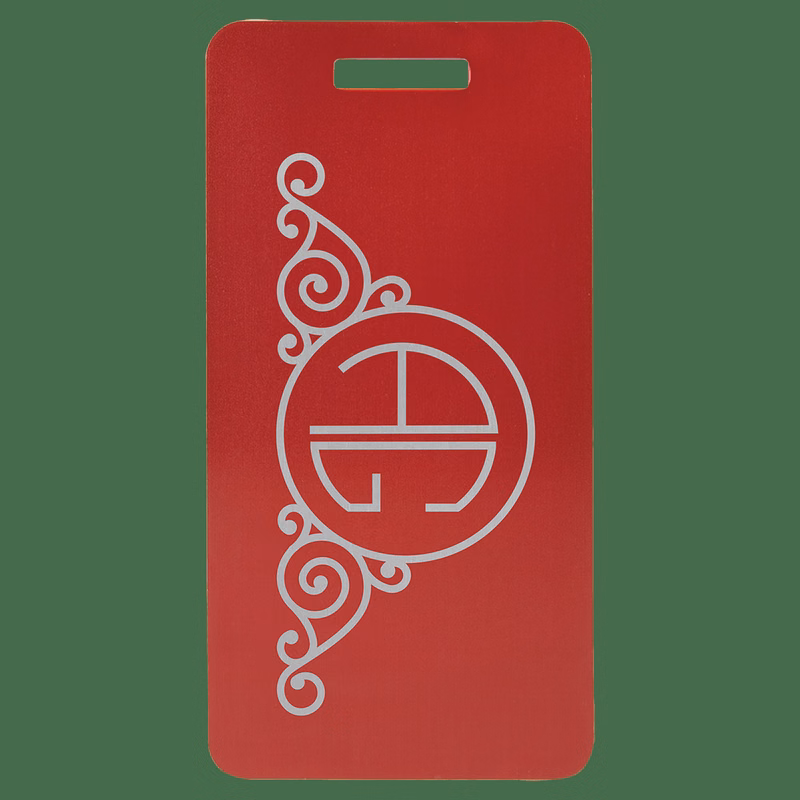 3 7/8" x 2" Red Anodized Aluminum Luggage Tag
