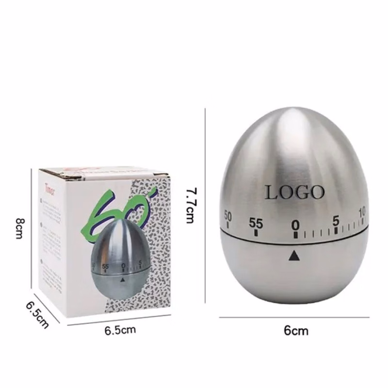 Classic Stainless Steel Egg-Shaped Timer