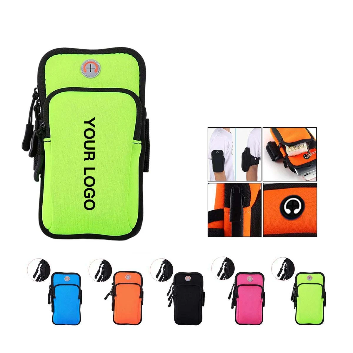 Breathable Arm Phone Holder with Key and Card Storage 1