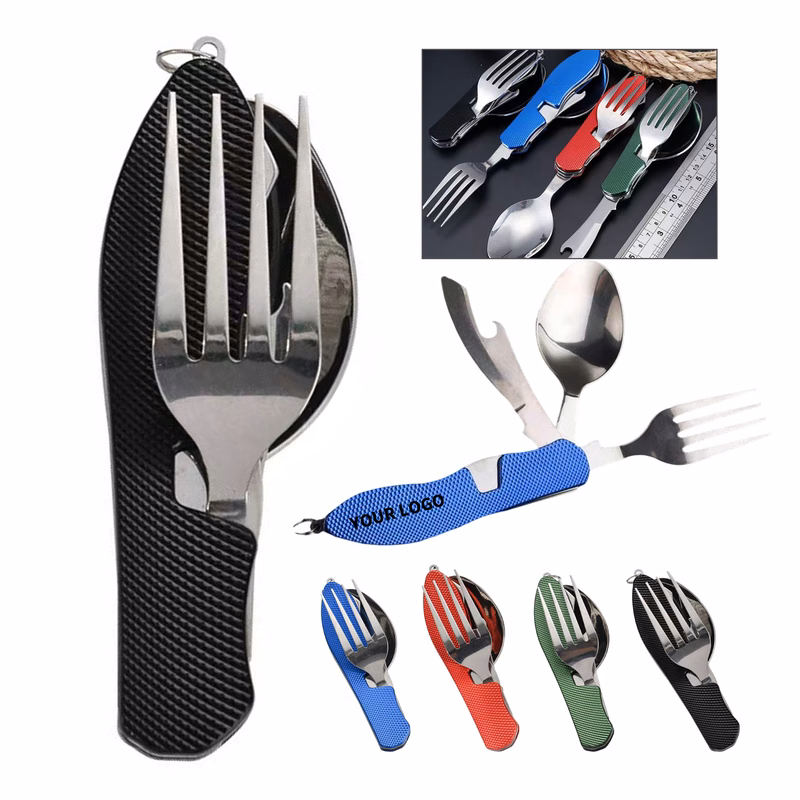 Stainless Steel Folding Outdoor Cutlery With Opener