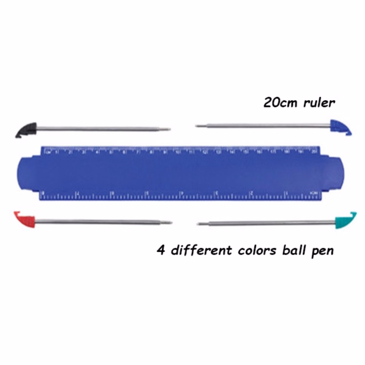 Ruler With 4pcs Ball Pen