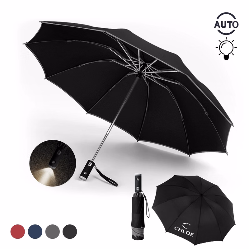 2-In-1Auto Led Inverted Umbrella With Reflector