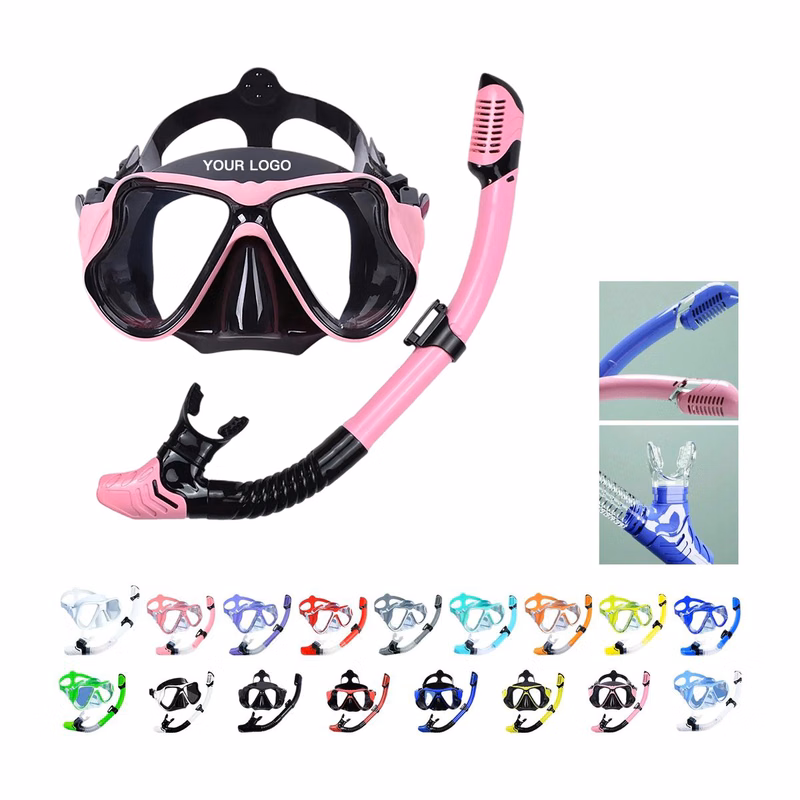 Plastic Snorkel Set with 180 Degree View and Dry Valve