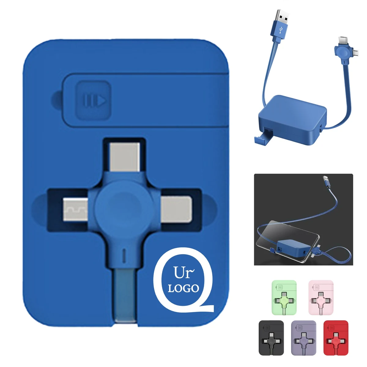 3 In 1 Phone Stand Retractable Charging Cable 1