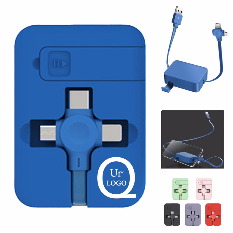 3 In 1 Phone Stand Retractable Charging Cable