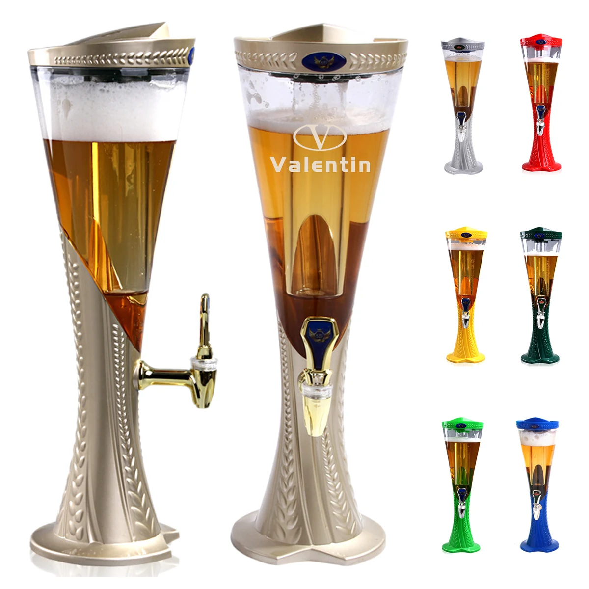 3L Beer Tower Drink Dispenser With Led Lights 1