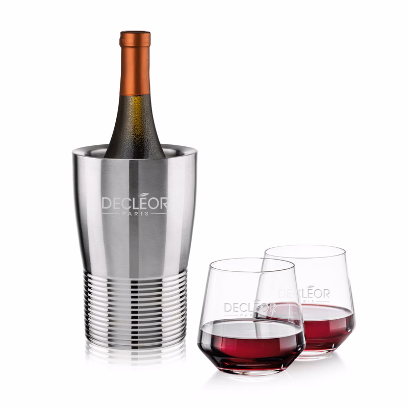 Genoa Wine Cooler & Tucson Stemless Wine Set
