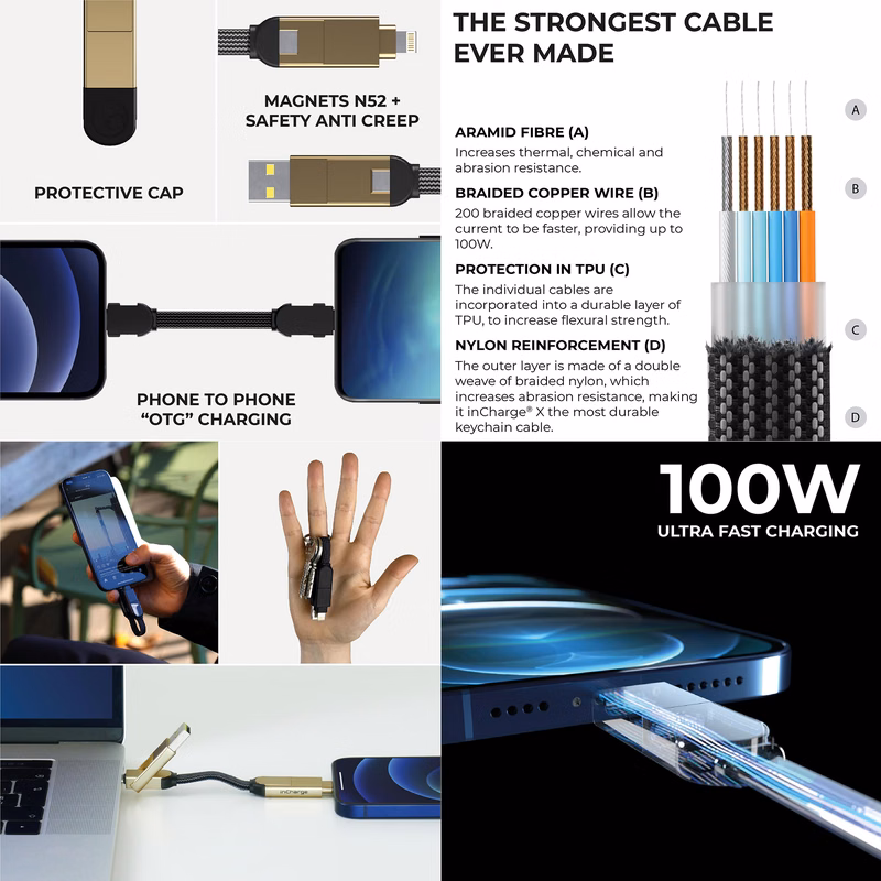 Portable Keychain Charger Cable