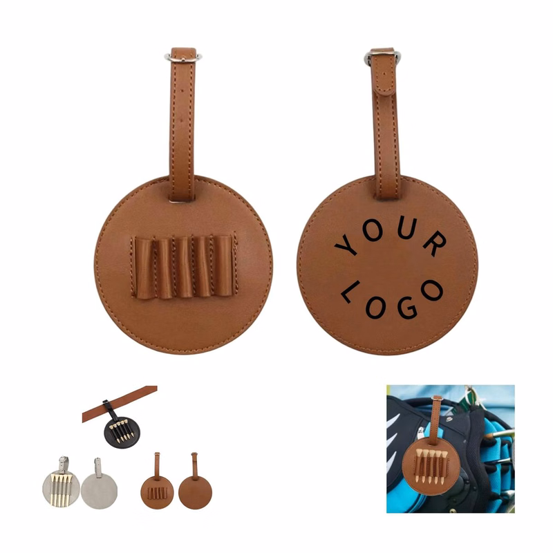 Golf Tee Organizer with PU Leather and Belt Loop