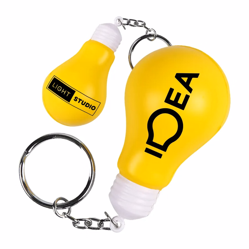 Light Bulb Keychain Stress Ball