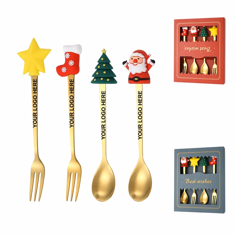 Christmas Spoon And Dinner Forks Set