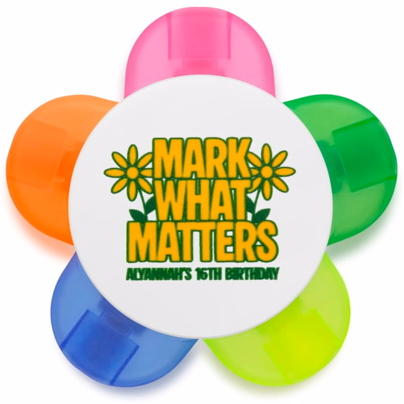 Custom Multi-Color Flower Highlighters