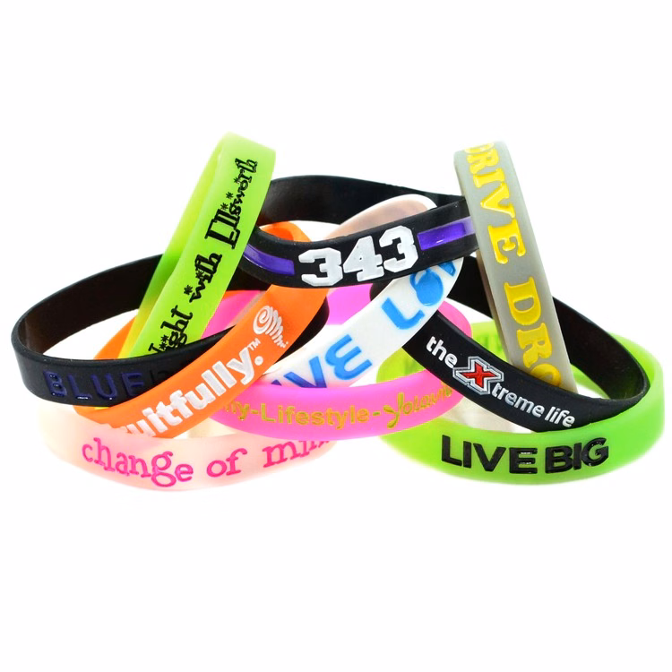 Color Filled Silicone Wristband
