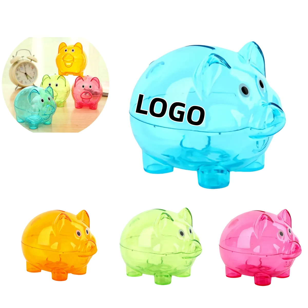 Transparent Plastic Piggy Bank 1