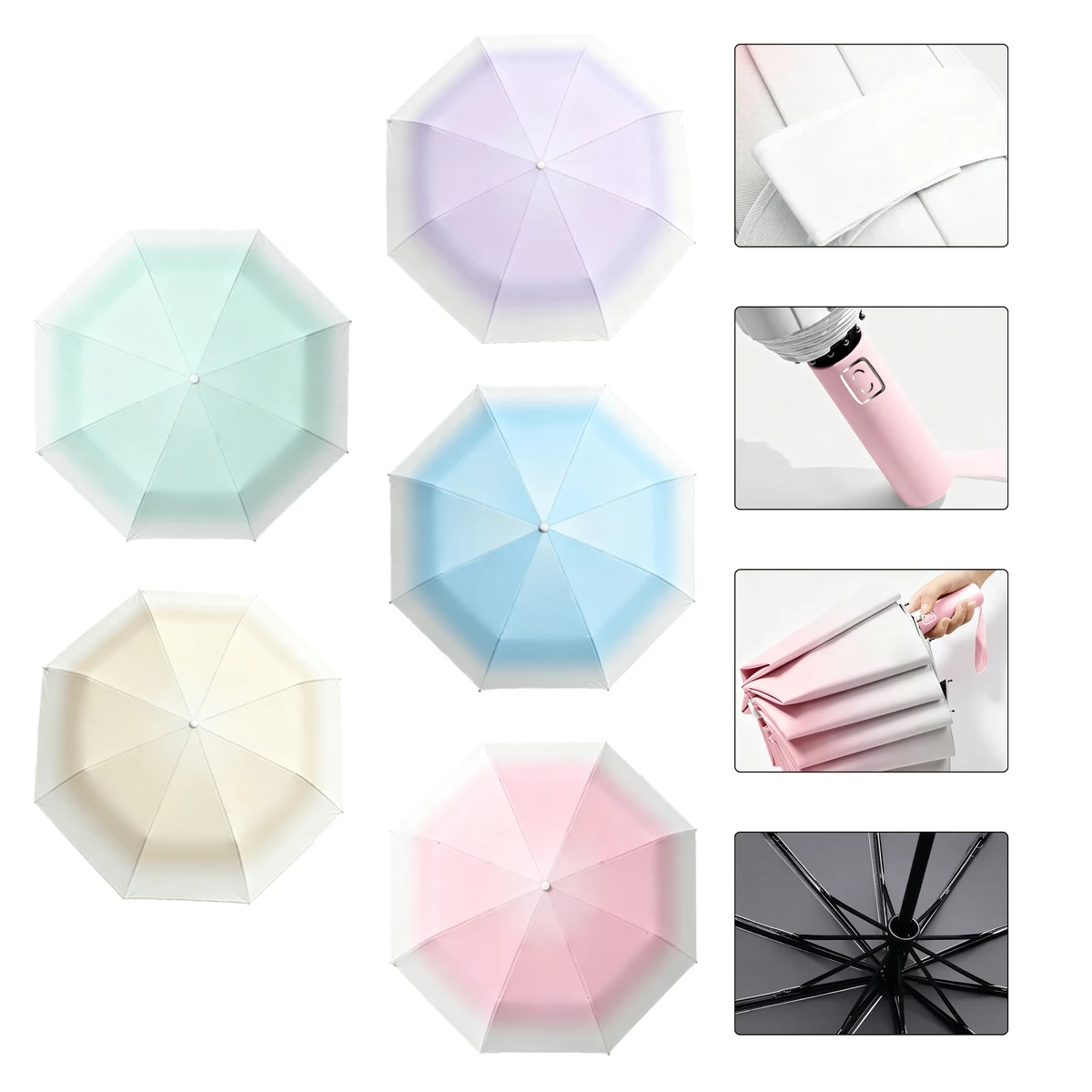 Gradient Folding Sun & Rain Umbrella 1