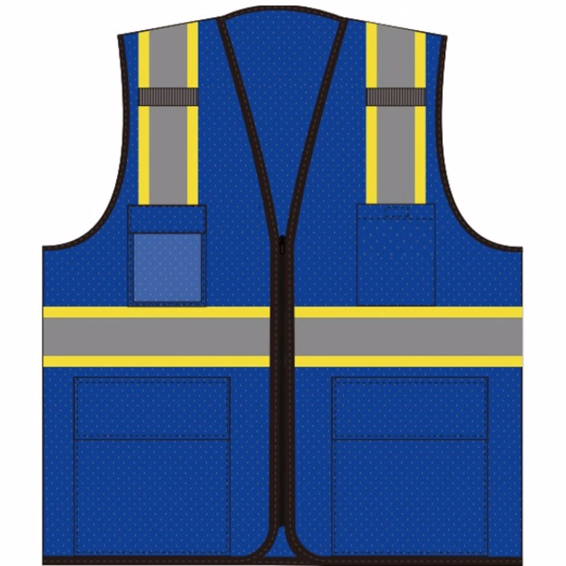 Safety Brite  Class 2 Multi-Pocket Two-Tone Trim Mesh Vest