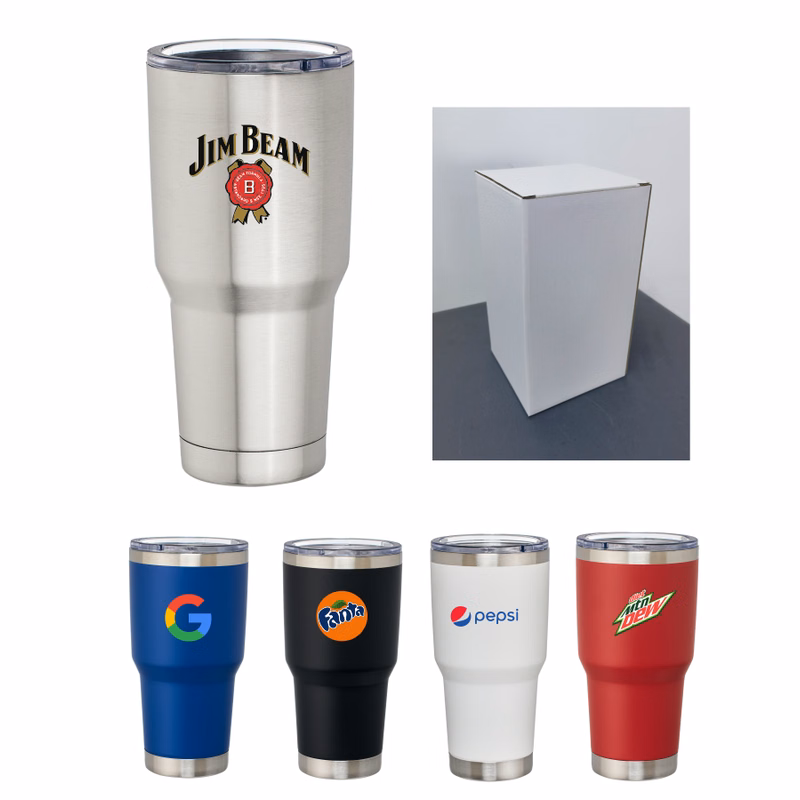 Union Printed - 30oz Double Wall SS Vacuum Bottle - Full-Color Print - Includes Gift Box Packing