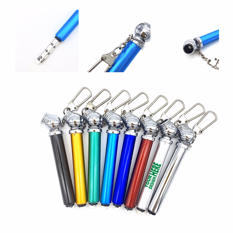 MOQ50 Custom Tire Pressure Gauge Keychain with Clip