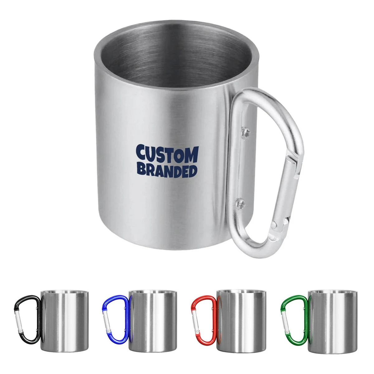 10 Oz. Stainless Steel Camping Carabiner Mugs 1