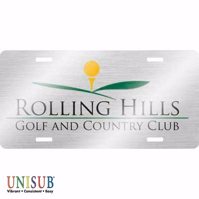 Full Color Silver Aluminum License Plate