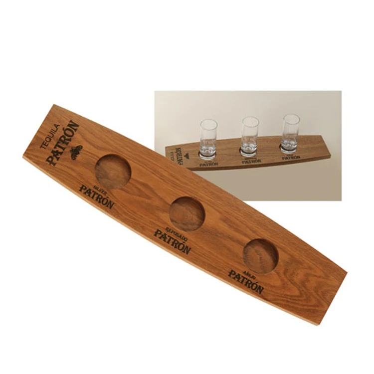 Walnut Shot Glass Holder with Laser Engraving 1