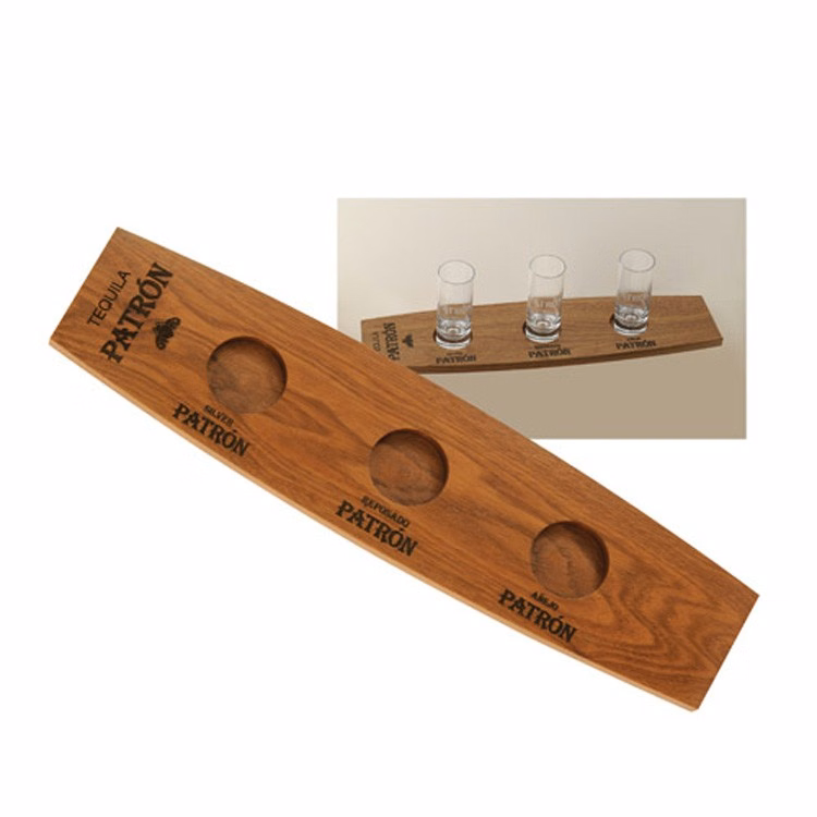 Walnut Shot Glass Holder with Laser Engraving