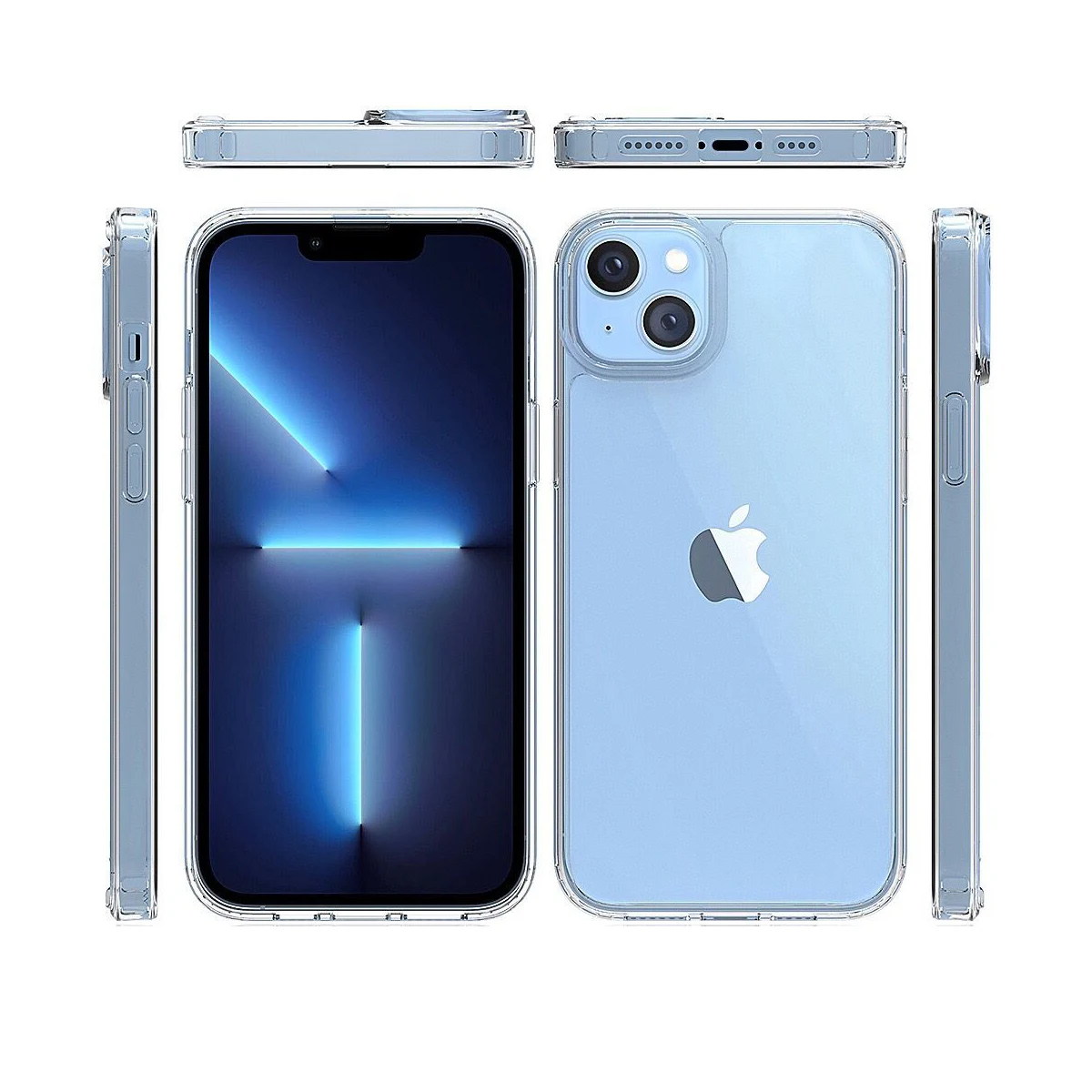 iPhone 15 Plus Clear Hard Shell Case w/TPU Bumpers 1