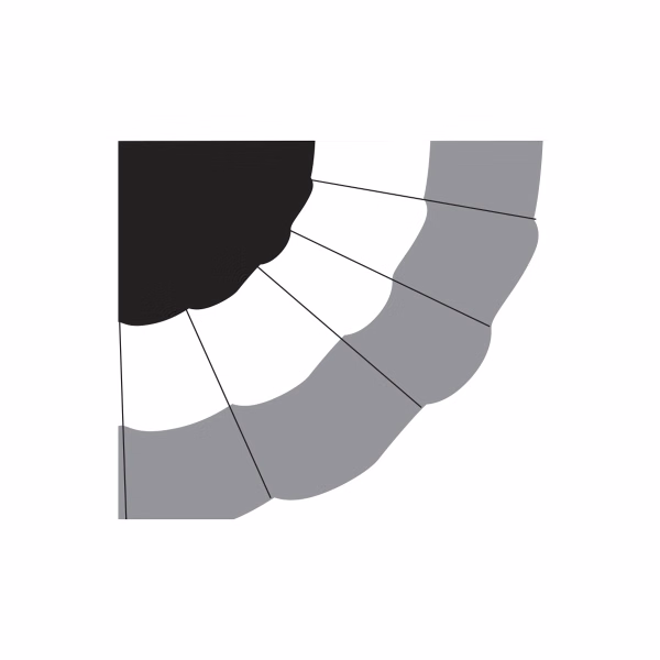 Semi-Stock 3 Stripe Half Fan