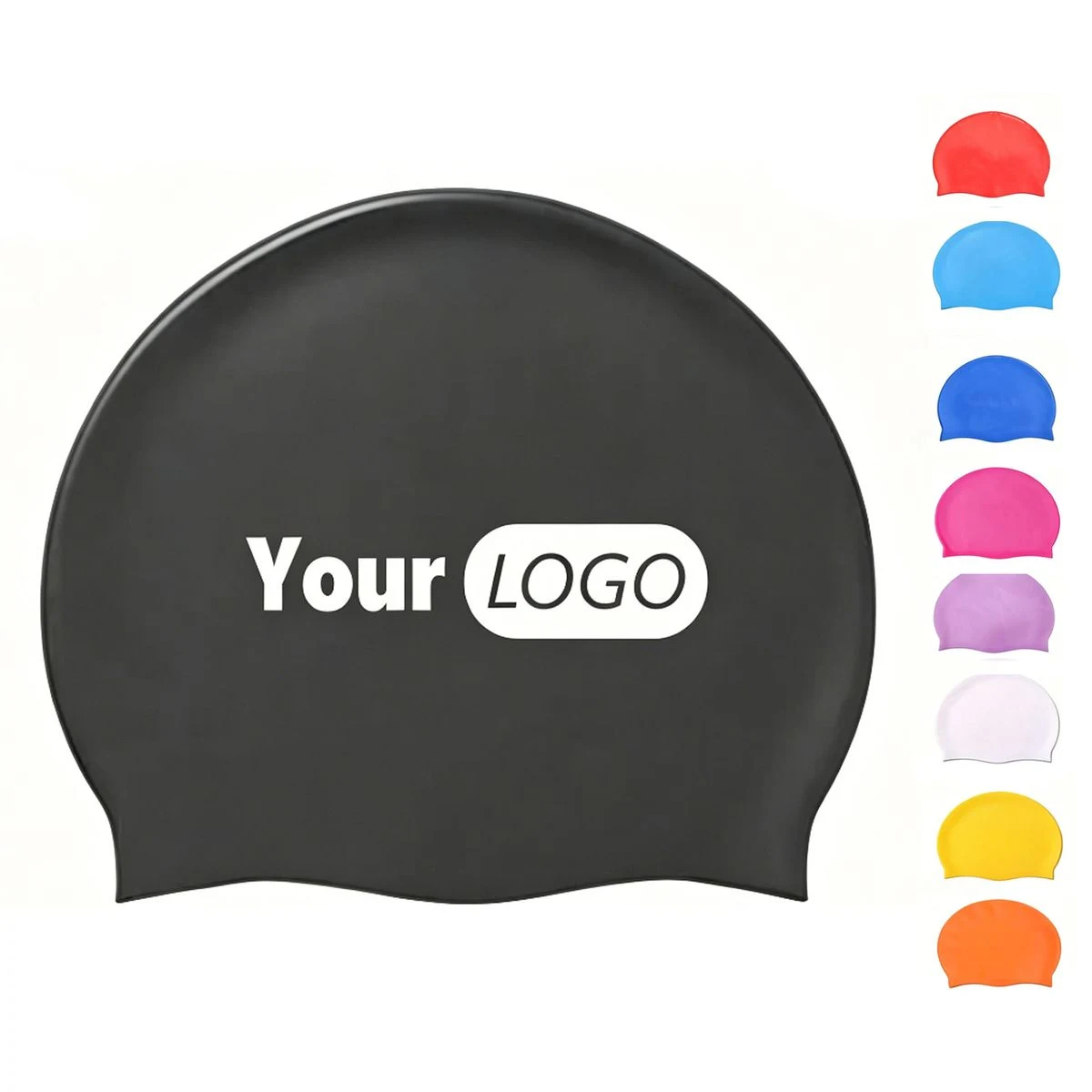 Solid Color Waterproof Silicone Swim Hat For Adults 1