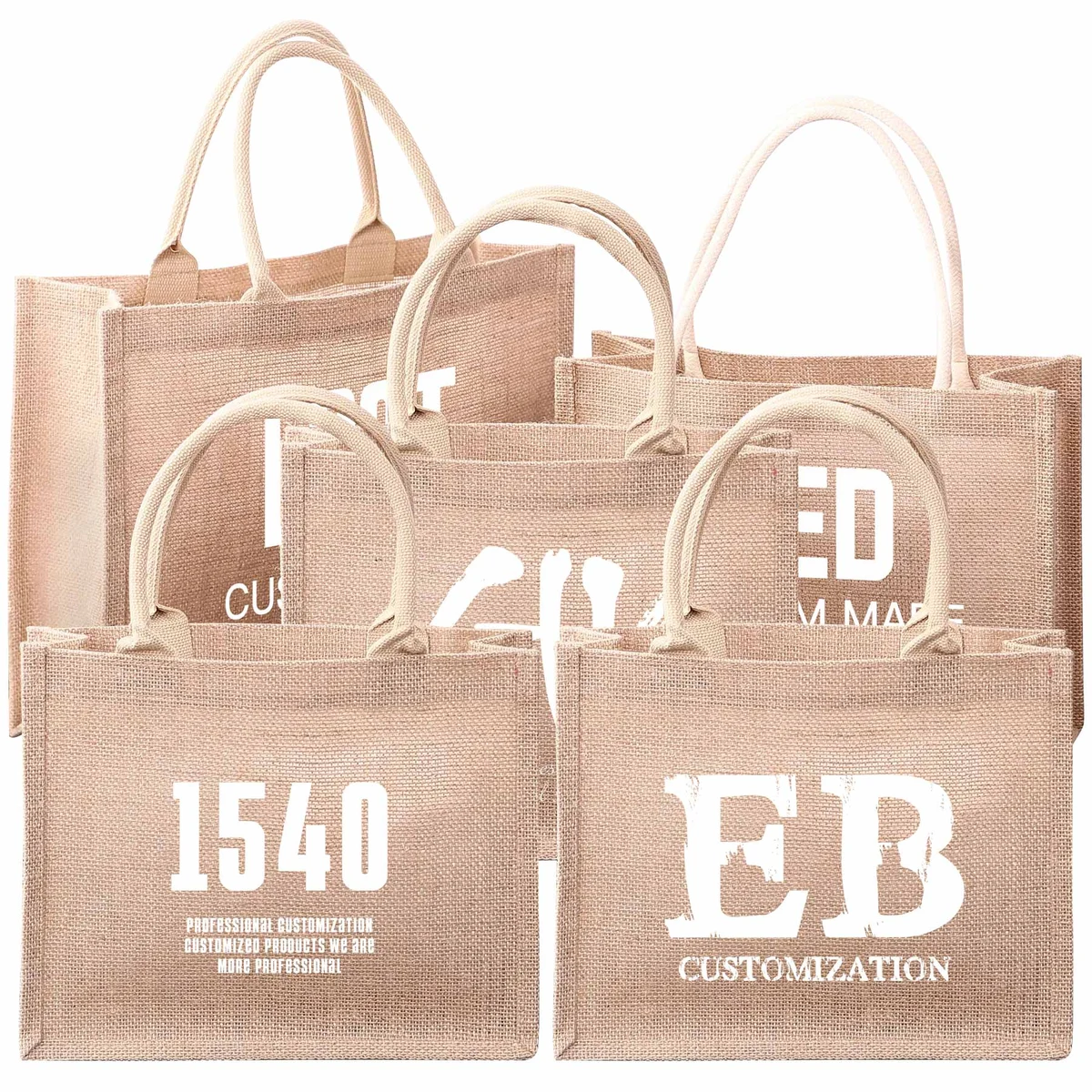 Jute Tote Beach Bag, custom tote bag with logo imprint 1