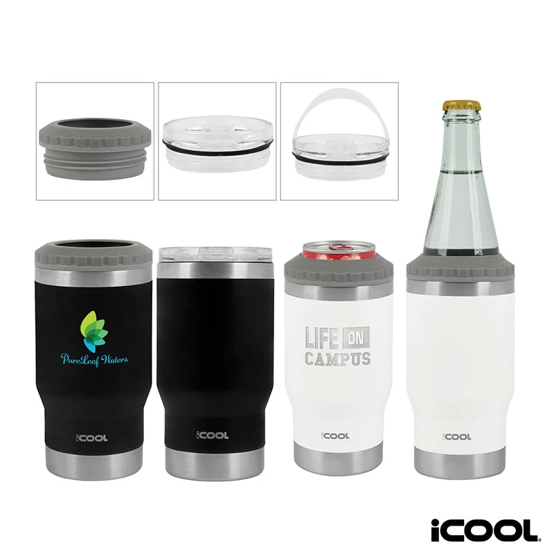 iCOOL® Oswego 14 oz. Double Wall Stainless Steel Can Cooler / Tumbler 1