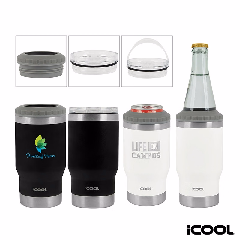 iCOOL® Oswego 14 oz. Double Wall Stainless Steel Can Cooler / Tumbler