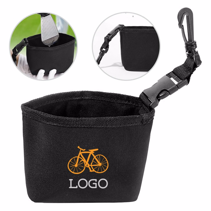 Waterproof Face Detachable Clip Golf Ball Club Cleaning Bag