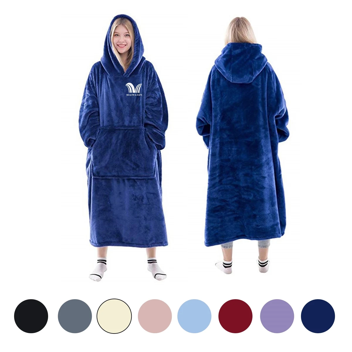 Oversized Microfiber & Sherpa Wearable Blanket 1