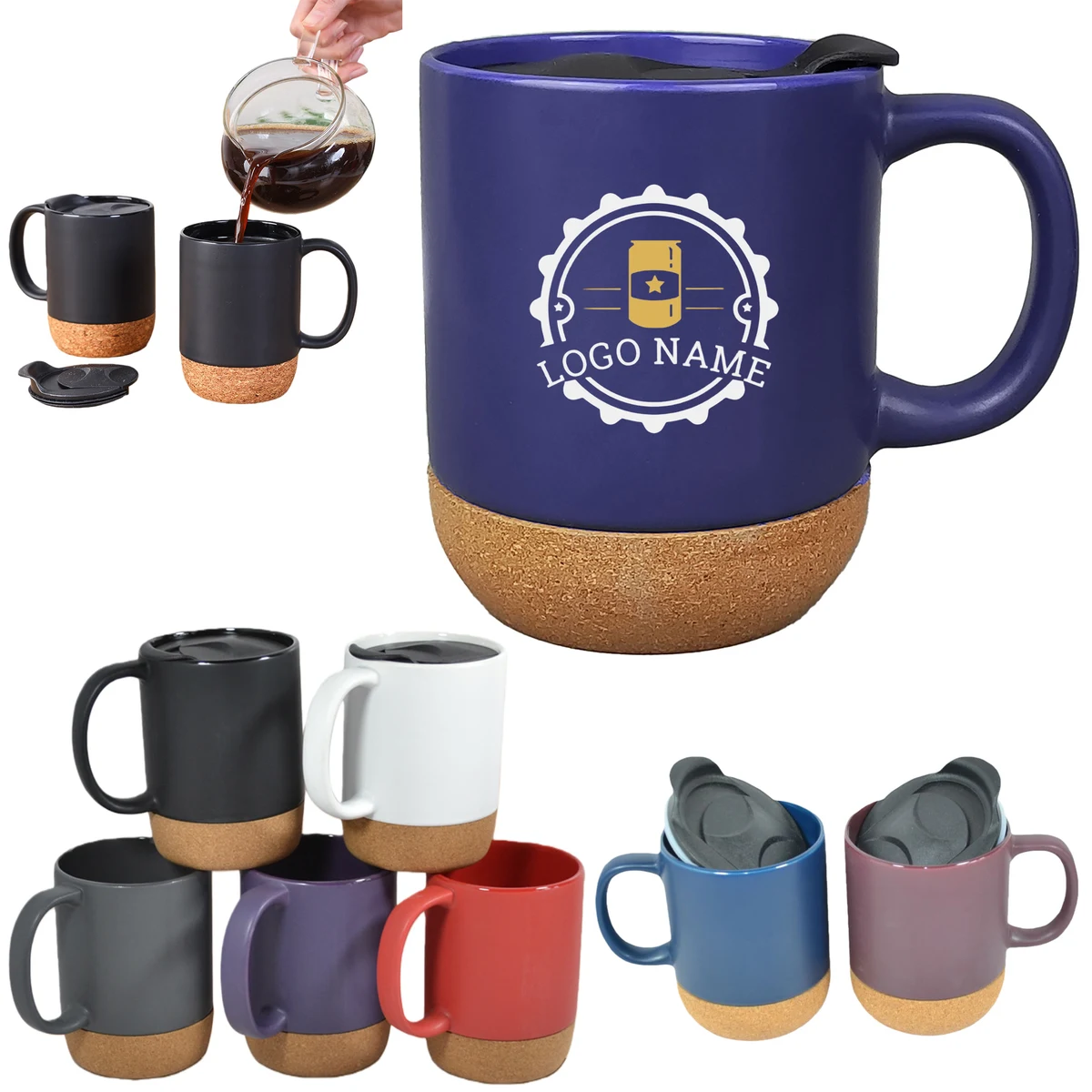 Large Ceramic Cork Bottom Coffee Mug 1